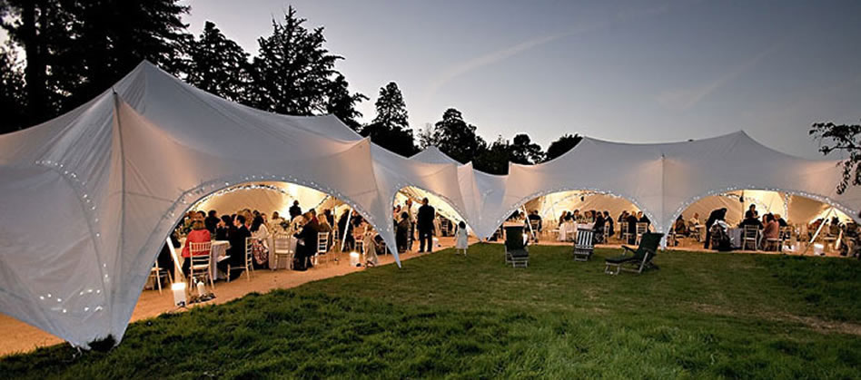 Out Is In Capri Marquee at wedding in Chertsey, Surrey